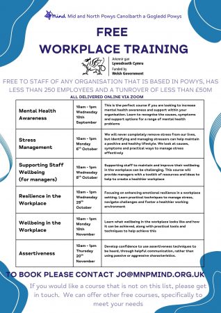 Free Workplace Training - Autumn 2025